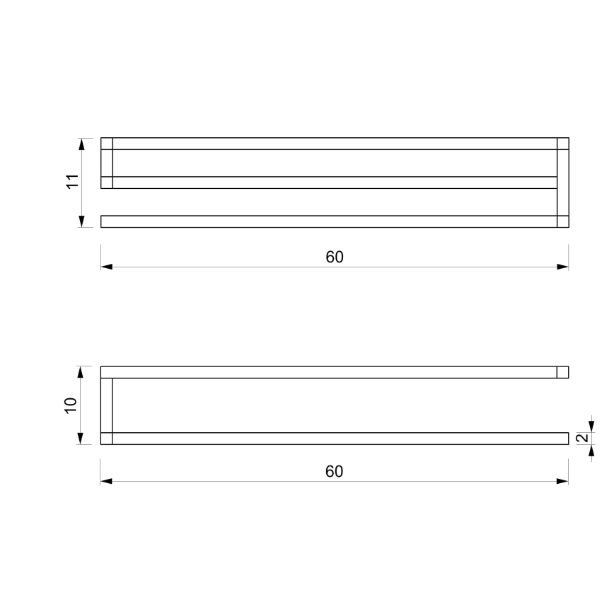 Käterätikuhoidja seinale 10x60 cm valge