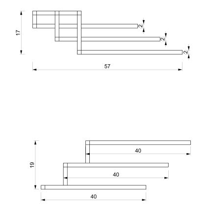 Käterätikuhoidja seinale 19x58 cm must