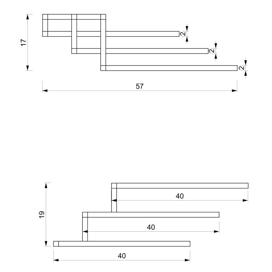 Käterätikuhoidja seinale 19x58 cm must