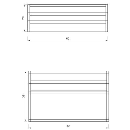 Käterätikuhoidja seinale 37x60 cm valge