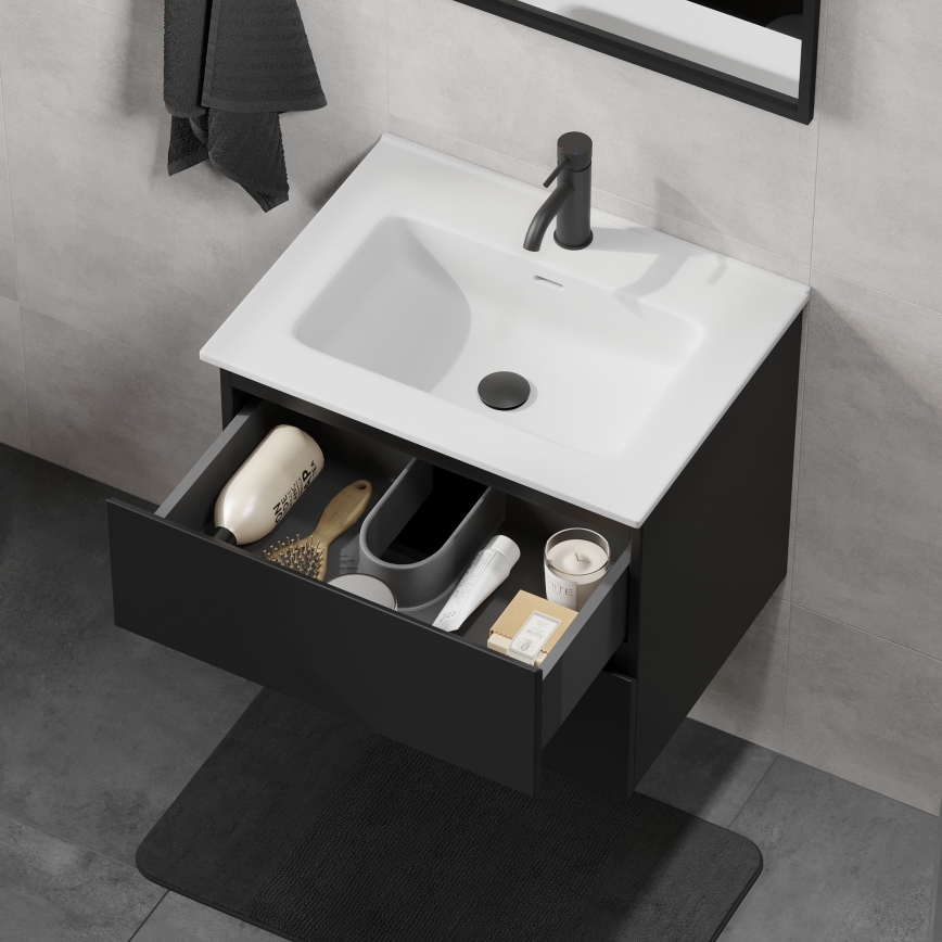 KENWOOD vannitoakapp koos valamuga, 61x52x47 cm, must/valge