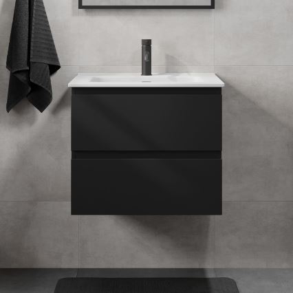 KENWOOD vannitoakapp koos valamuga, 61x52x47 cm, must/valge