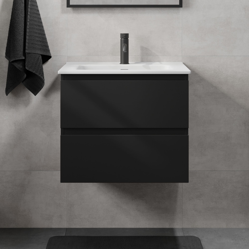 KENWOOD vannitoakapp koos valamuga, 61x52x47 cm, must/valge