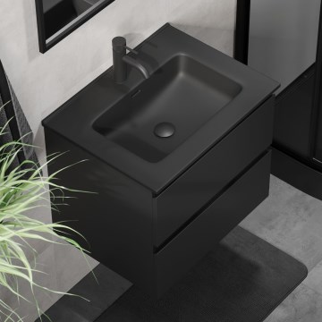 KENWOOD vannitoakapp valamuga, 61x52x45 cm, must