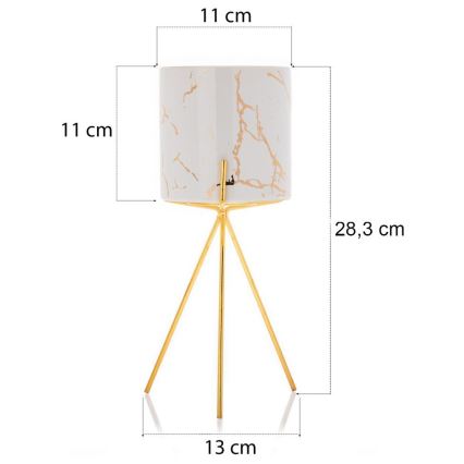 Keraamiline lillepott EMMA 28,3x13 cm valge/kuldne