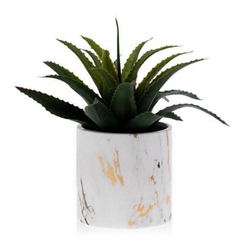 Keraamiline lillepott MARBELA 13x13 cm valge/kuldne