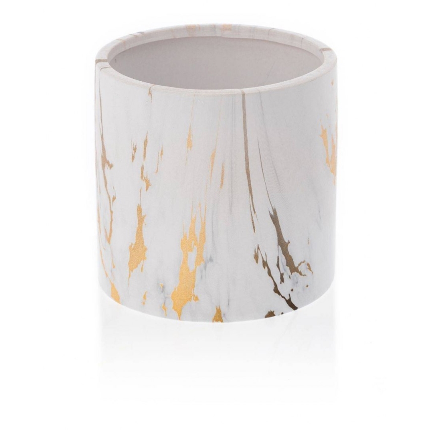 Keraamiline lillepott MARBELA 13x13 cm valge/kuldne