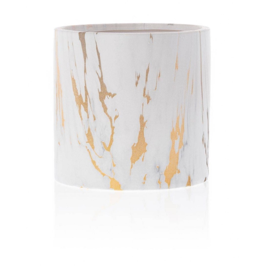 Keraamiline lillepott MARBELA 13x13 cm valge/kuldne