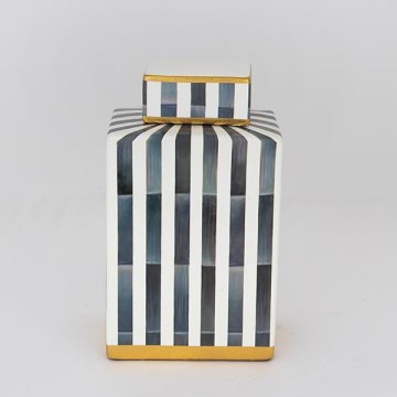 Keraamiline purk 22x18x8 cm sinine/valge