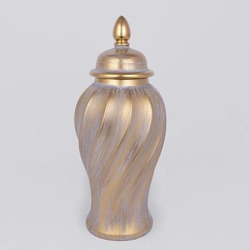 Keraamiline purk 40,8x17,5 cm kuldne/hall