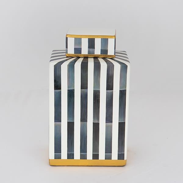 Keraamiline vaas 22x18x8 cm sinine/valge