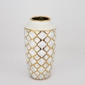 Keraamiline vaas 25x13 cm kuldne/valge