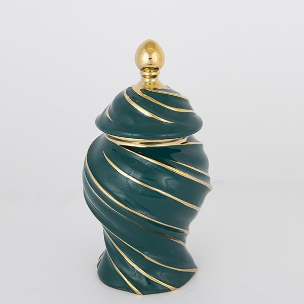 Keraamiline vaas 30x17 cm kuldne/roheline