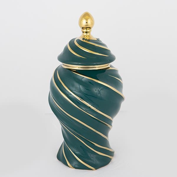 Keraamiline vaas 35x18,5 cm kuldne/roheline