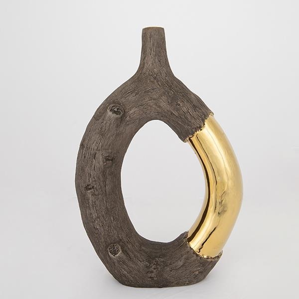 Keraamiline vaas 38,5x26,5x9,5 cm pruun/kuldne