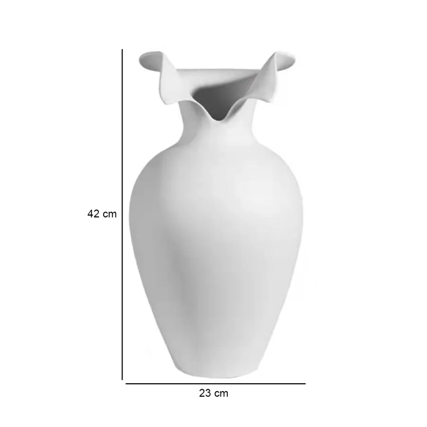 Keraamiline valge vaas 41,5x23 cm