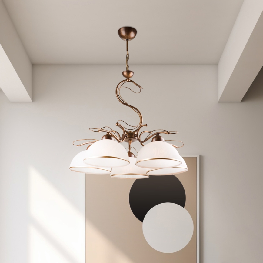 Ketiga lühter COBRA 5xE27/60W/230V pronks/patina