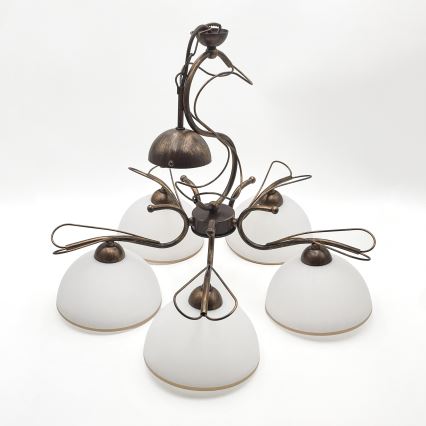 Ketiga lühter COBRA 5xE27/60W/230V pronks/patina