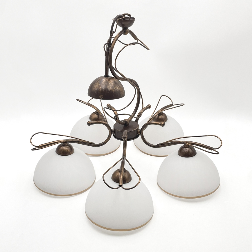 Ketiga lühter COBRA 5xE27/60W/230V pronks/patina