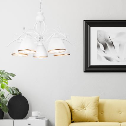 Ketiga lühter RETRO II 5xE27/60W/230V valge