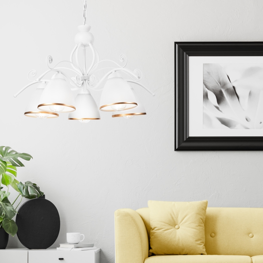 Ketiga lühter RETRO II 5xE27/60W/230V valge