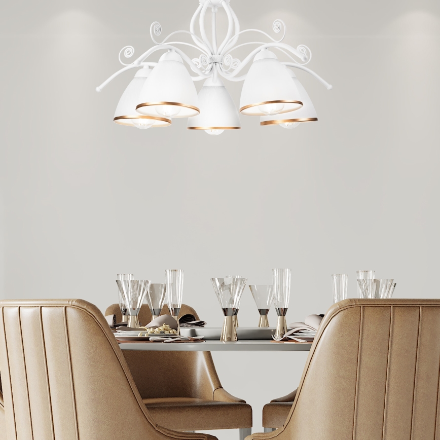 Ketiga lühter RETRO II 5xE27/60W/230V valge