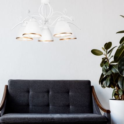 Ketiga lühter RETRO II 5xE27/60W/230V valge