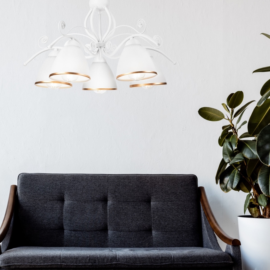 Ketiga lühter RETRO II 5xE27/60W/230V valge