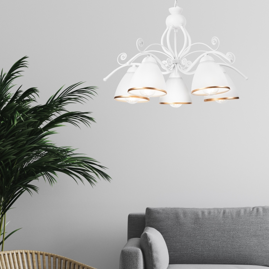 Ketiga lühter RETRO II 5xE27/60W/230V valge