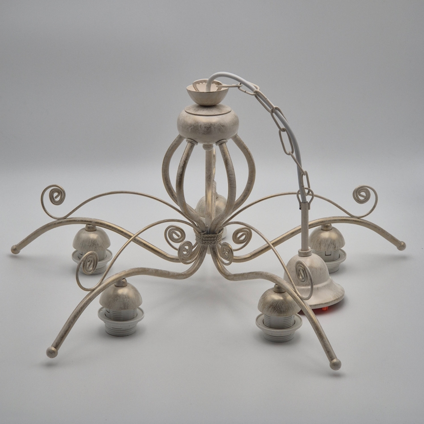 Ketiga lühter RETRO II 5xE27/60W/230V, valge patina