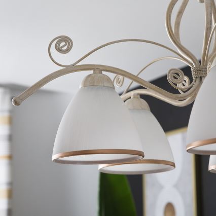 Ketiga lühter RETRO II 5xE27/60W/230V, valge patina