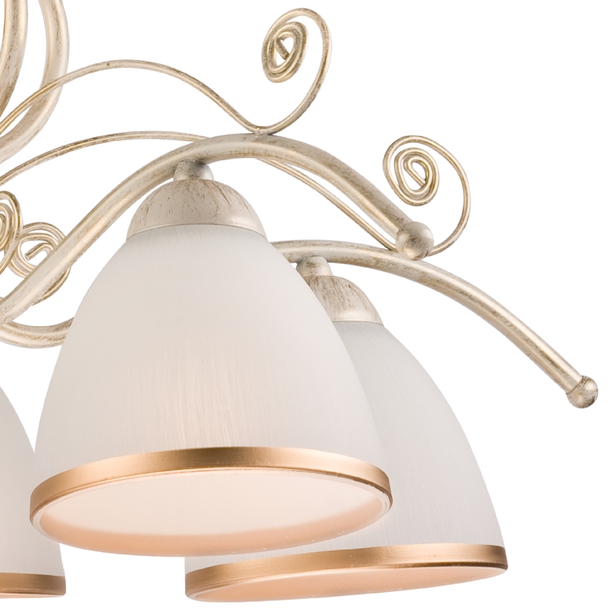 Ketiga lühter RETRO II 5xE27/60W/230V, valge patina