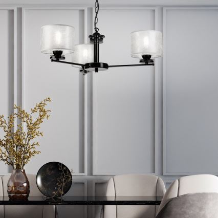 Ketiga lühter ROSA 3xE27/60W/230V must/hall