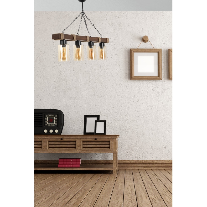 Ketiga ripplühter JASMIN 4xE27/40W/230V pruun/beez