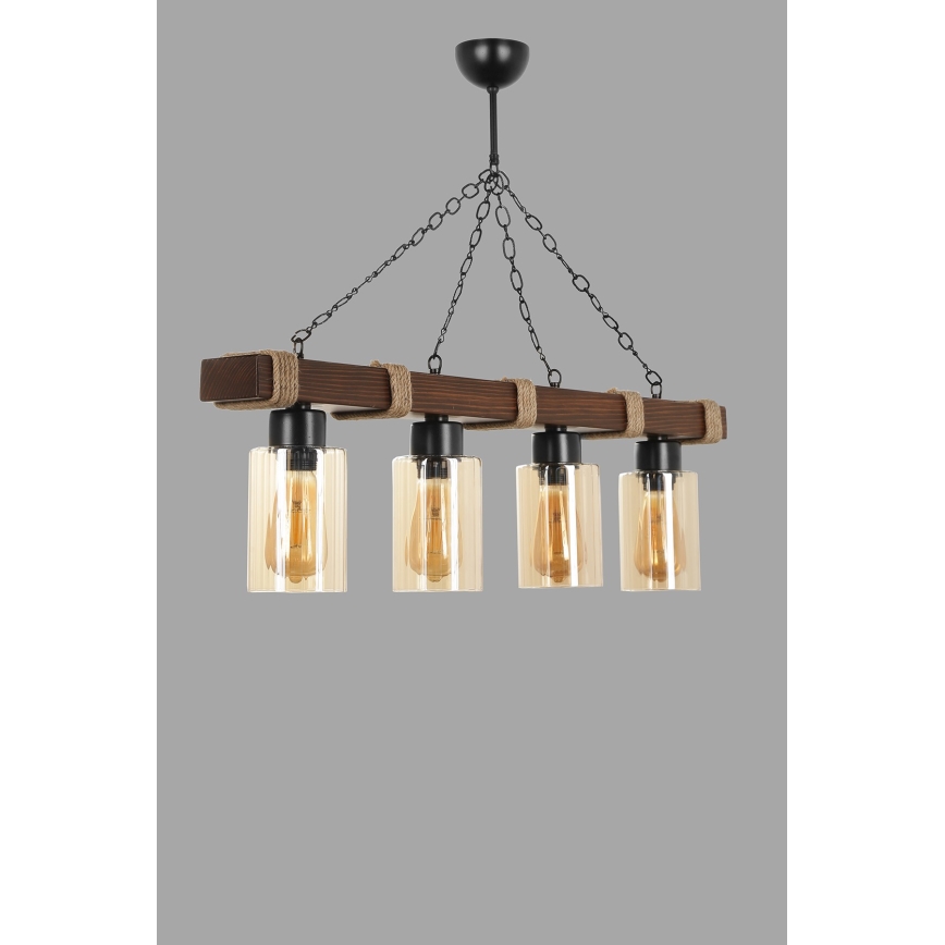 Ketiga ripplühter JASMIN 4xE27/40W/230V pruun/beez