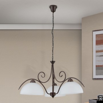 ketiga ripplühter RULA, 3×E27, maks. 40 W, 230 V, läbimõõt 70 cm, valge/pronks