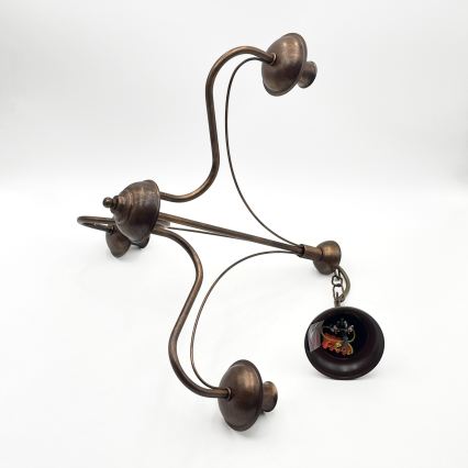 Ketiga rippuv lühter ANTON 3xE14/15W/230V, pronksviimistlusega