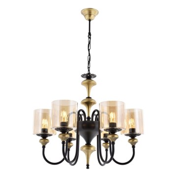 Ketiga rippuv lühter BUSAN 6xE27/40W/230V kuldne