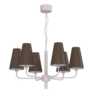 Ketiga rippuv lühter TORTOLA 6xE14/15W/230V pruun/kreem
