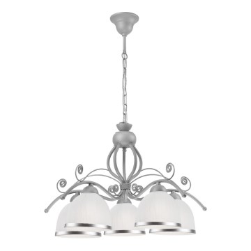 Kettaga lühter RETRO II 5xE27/60W/230V hõbedane