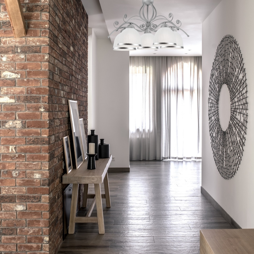 Kettaga lühter RETRO II 5xE27/60W/230V hõbedane