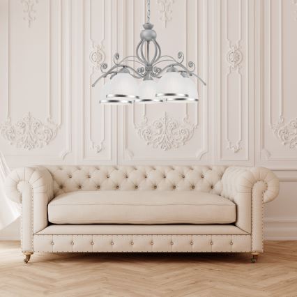 Kettaga lühter RETRO II 5xE27/60W/230V hõbedane