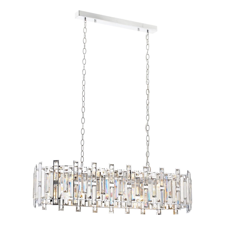 Kettaga ripp-lühter CRYSTALLINE 13xE14/40W/230V läikiv kroom