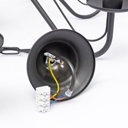 Kettaga rippkroonlühter MALBO 8xE14/10W/230V, must