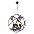 Kettaga riputatav kroonlühter IRONBALL 6xE27/40W/230V must