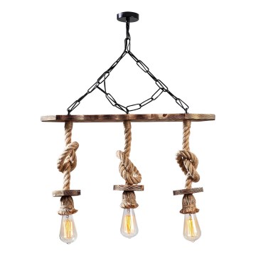 Kettlamp EREBOS 3xE27/40W/230V pruun