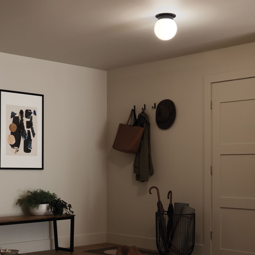 Kichler - laelamp ALBERS 1xE27/40W/230V läbimõõt 20,3 cm must