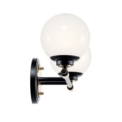 Kichler - LED vannitoa seinavalgusti BENNO 2xLED/3W/230V must/kuldne IP44