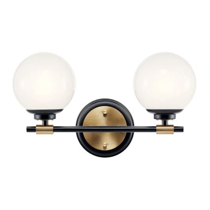 Kichler - LED vannitoa seinavalgusti BENNO 2xLED/3W/230V must/kuldne IP44