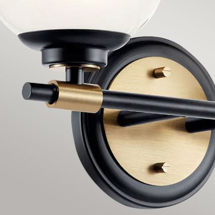 Kichler - LED vannitoa seinavalgusti BENNO 2xLED/3W/230V must/kuldne IP44